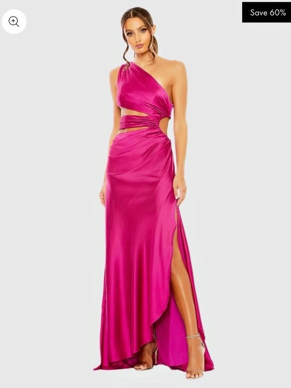 MAC DUGGAL 68485 Pink Cut Out One Shoulder Satin Gown Size 6